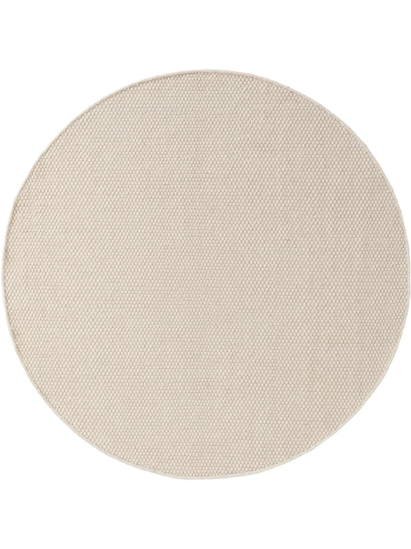 Tapis scandinave uni rond blanc en laine 250 cm de diamètre