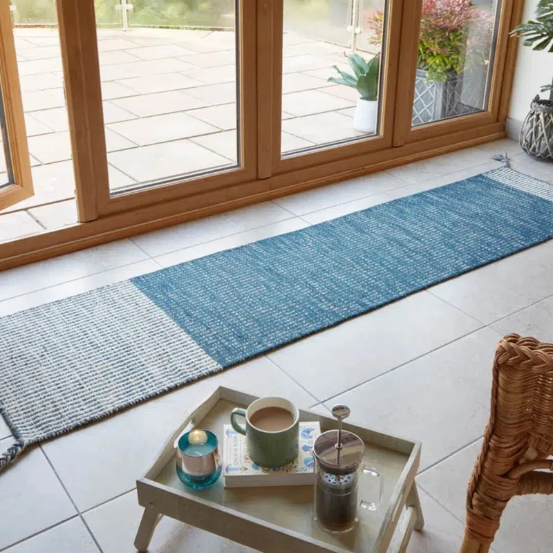 Tapis de couloir en laine avec franges 60x200cm