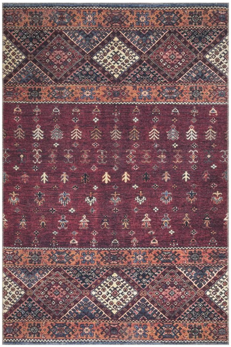 Tapis Style Orient Rouge Khourjine Vintage 115x180 cm – Jadorel