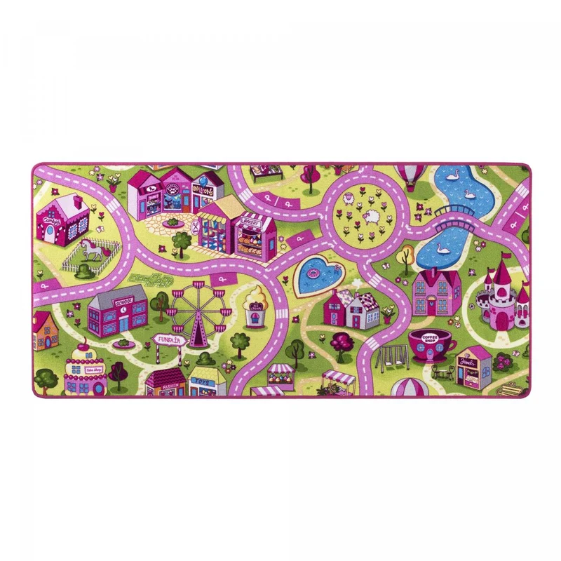 Tapis Enfant Rose Pinkroad en Polyamide 100x165 cm – Royaume du Tapis