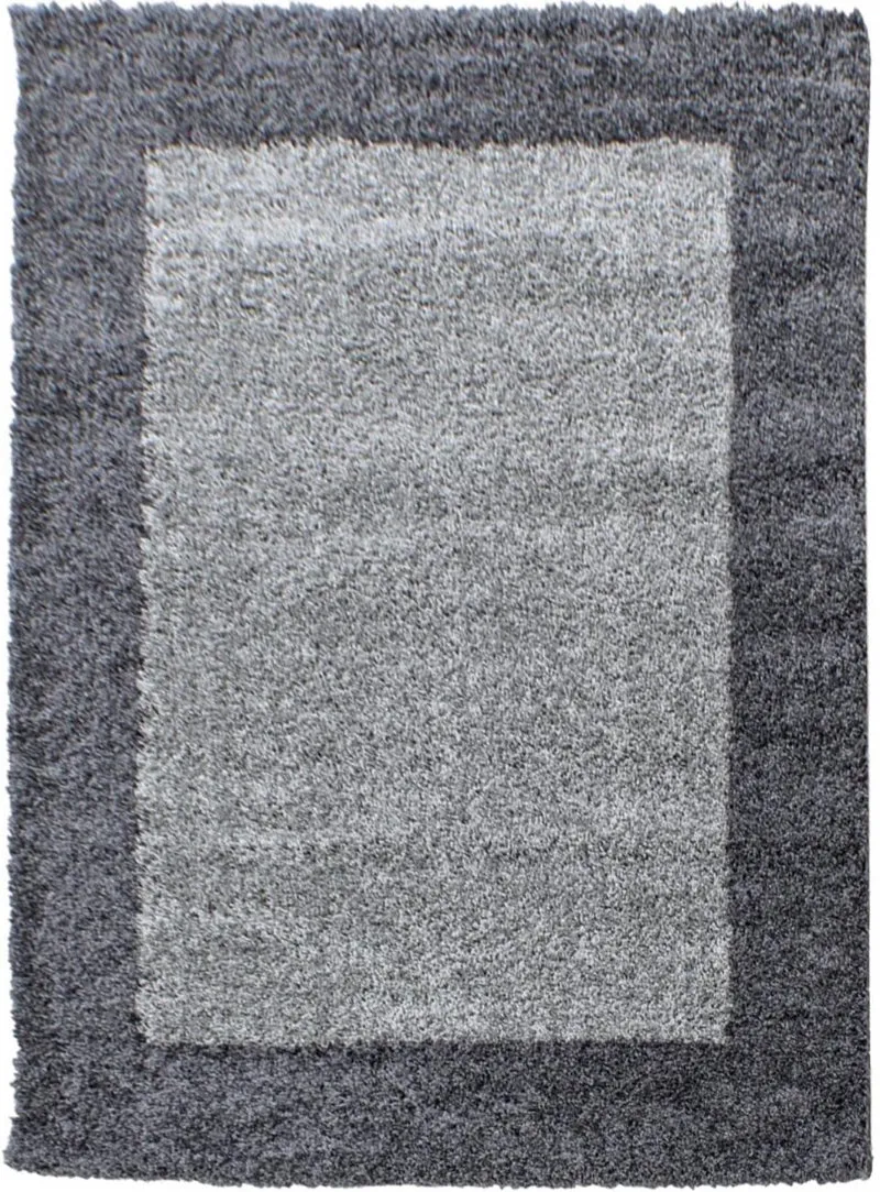 Tapis Shaggy Gris Fuz en Polypropylène 80x150 cm – Royaume du Tapis