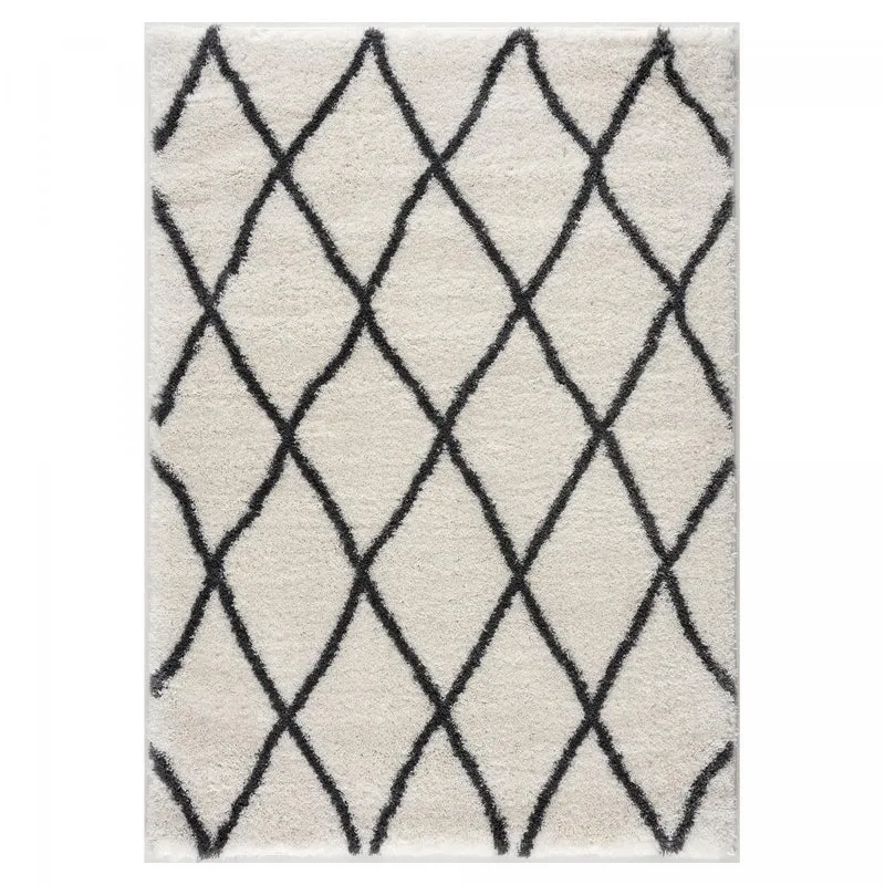 Tapis Shaggy Crème Extra Doux en Polyester 120x170 cm – Jadorel