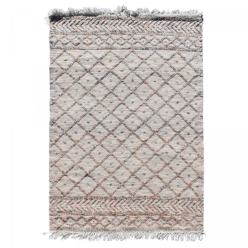 Tapis Kilim Beige Relief en Laine 120x170 cm – Jadorel