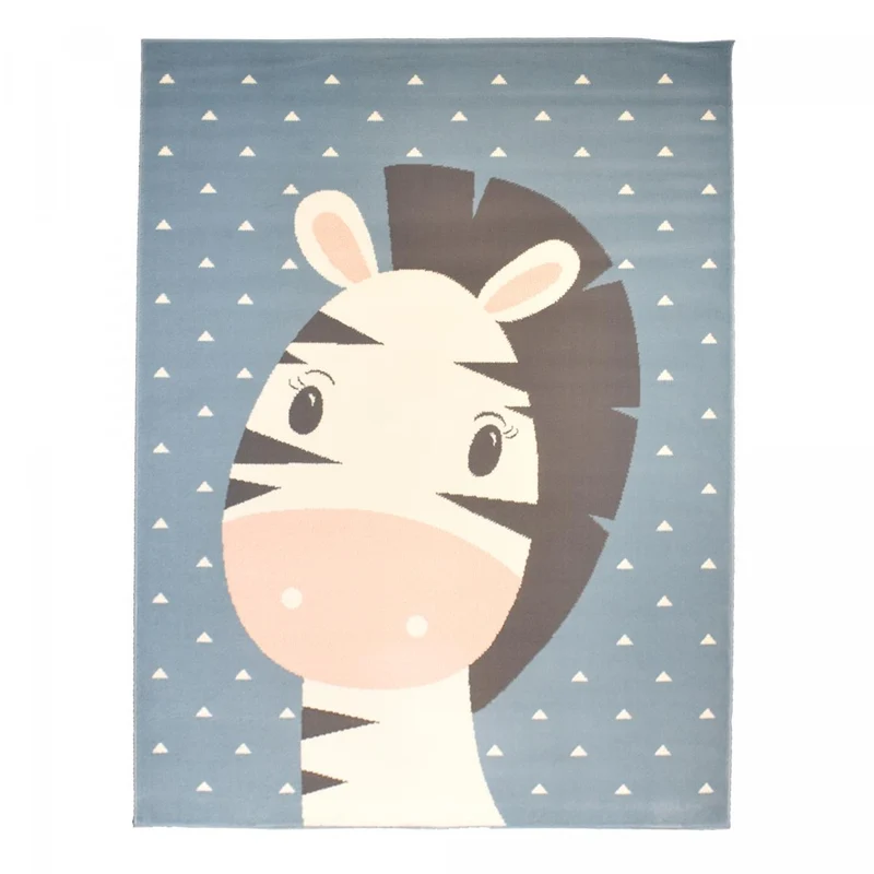 Tapis Enfant Bleu Zebro en Polypropylène 120x170 cm – Jadorel