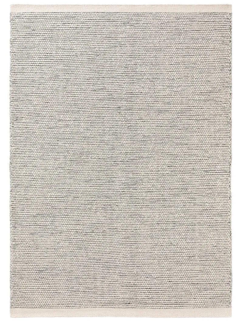 Tapis scandinave chiné beige et noir en laine 70x140 cm