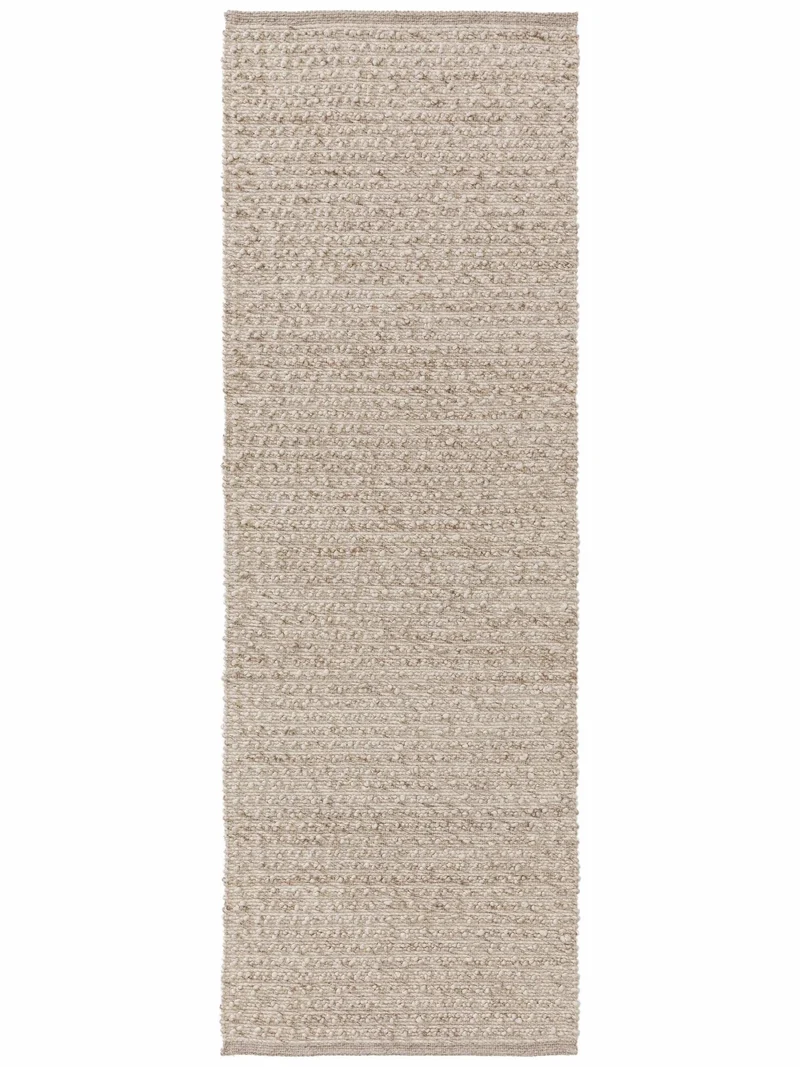 Tapis scandinave chiné de couloir beige 80x250 cm