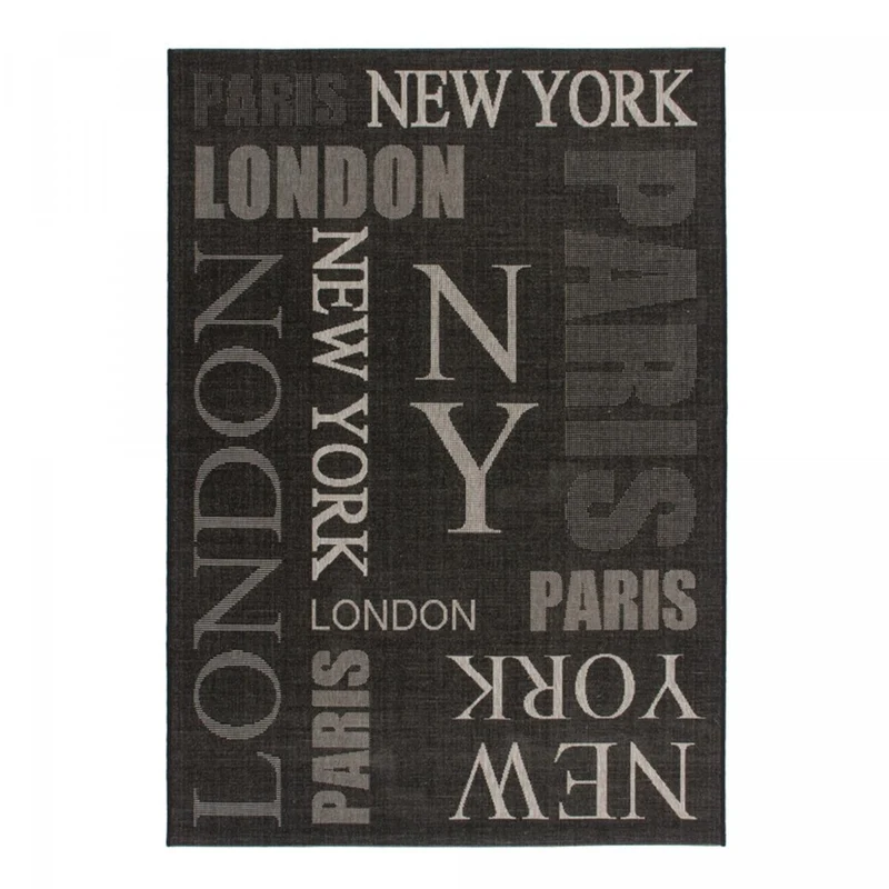 Tapis Gris Fin Graphite en Polypropylène 120x170 cm – Jadorel