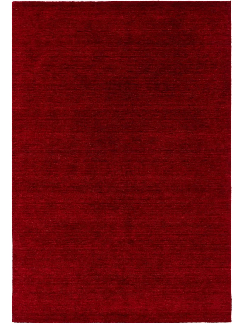 Tapis moderne chiné bordeaux en laine 80x150 cm