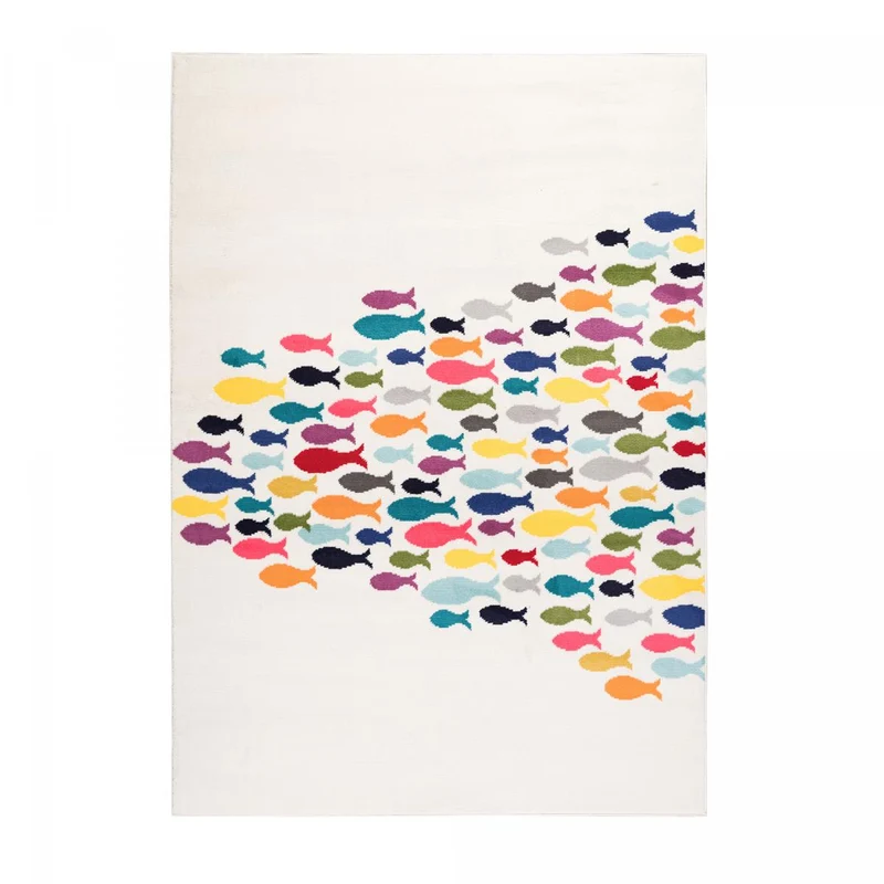 Tapis Multicolore Motif Poissons 120x170 cm – Jadorel