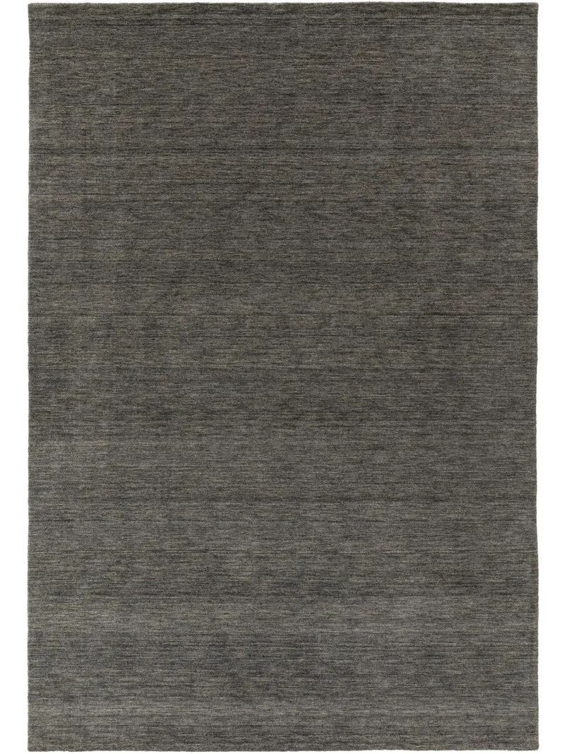 Tapis moderne chiné gris foncé en laine 120x170 cm