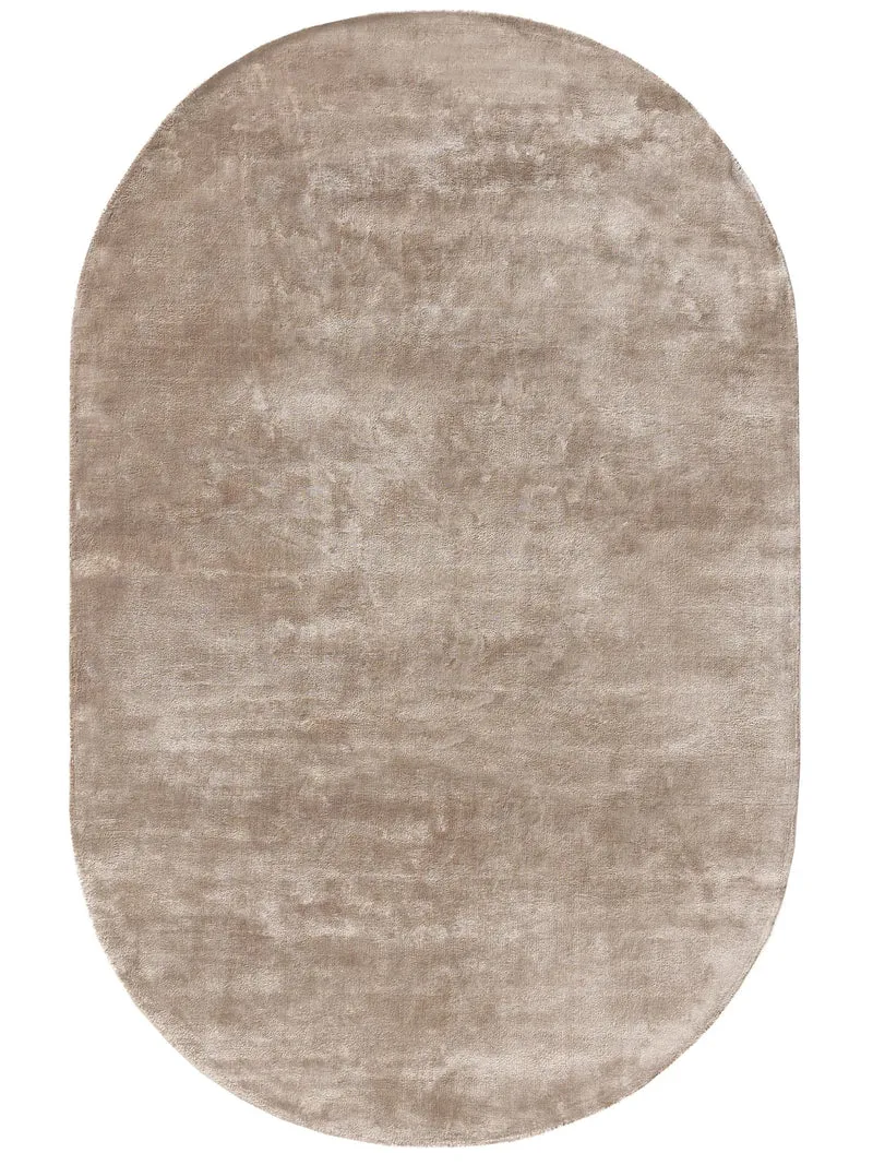 Tapis moderne uni ovale taupe 150x230 cm