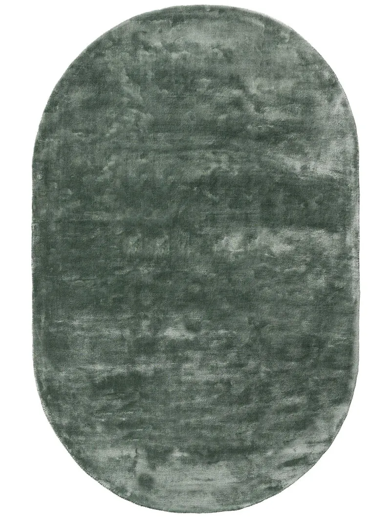 Tapis moderne uni ovale vert sauge 150x230 cm