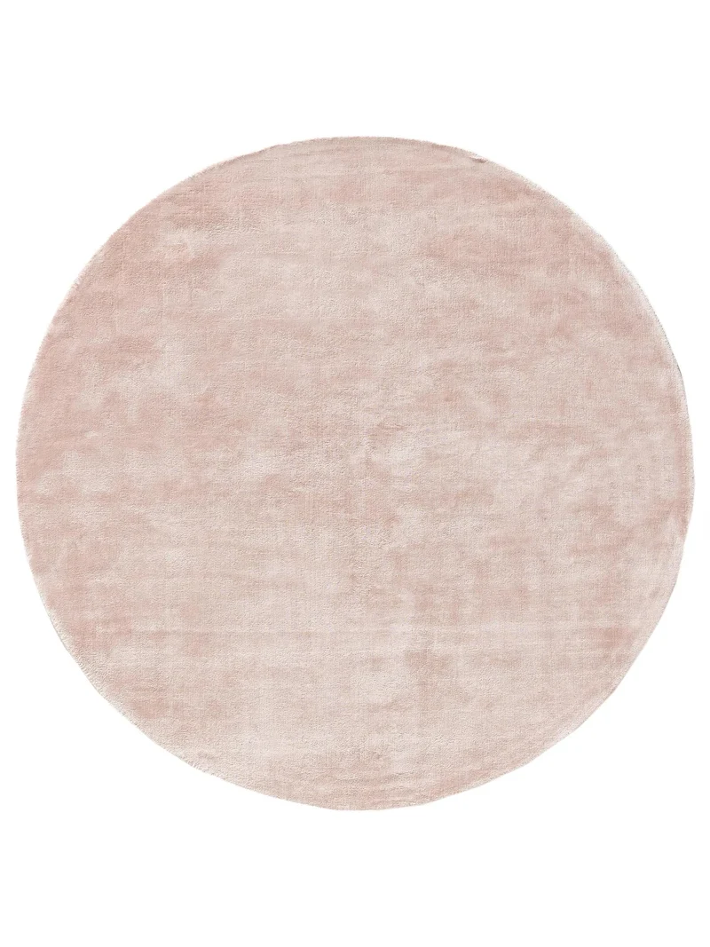 Tapis moderne uni rond rose clair 160 cm de diamètre