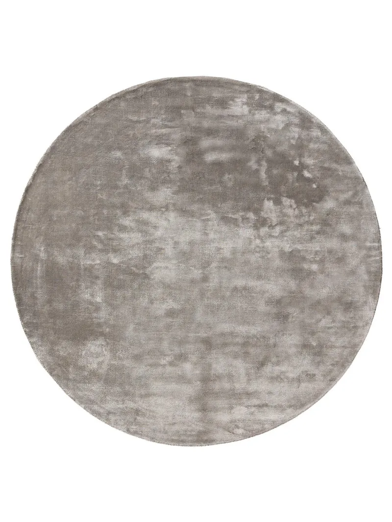 Tapis moderne uni rond gris 160 cm de diamètre