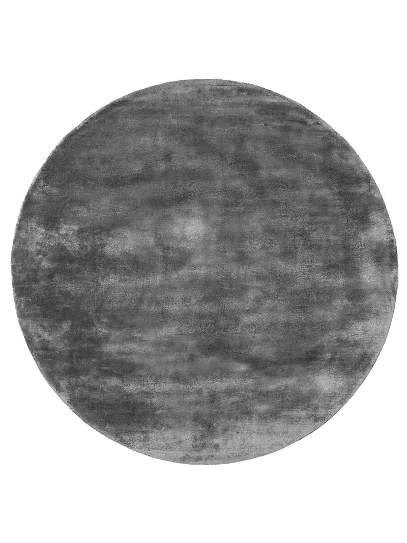Tapis moderne uni rond gris foncé 160 cm de diamètre