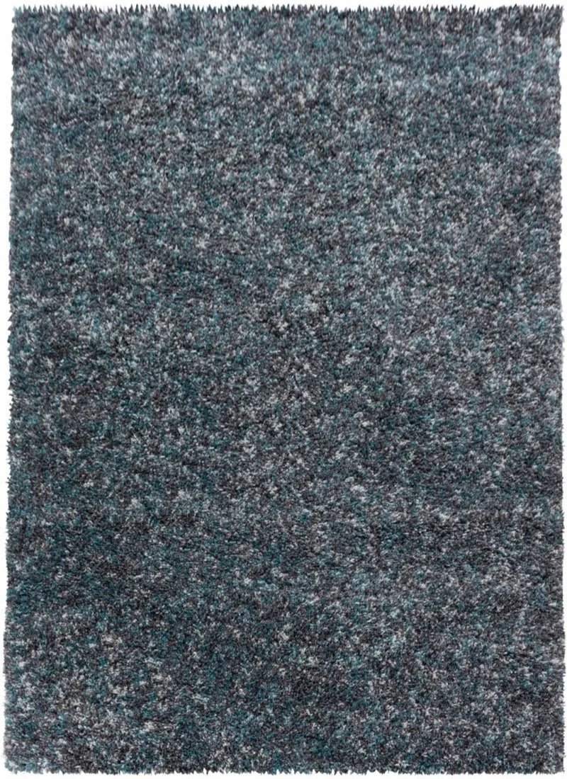 Tapis Shaggy Bleu faux uni certifié Oeko Tex