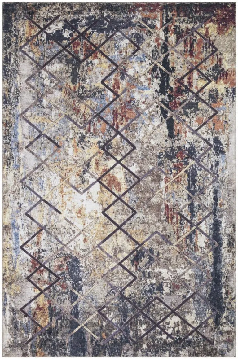 Tapis Design scandinave gris beige en coton JOINTA