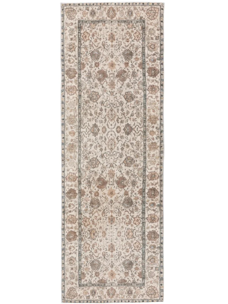 Tapis oriental de couloir beige et marron 80x240 cm