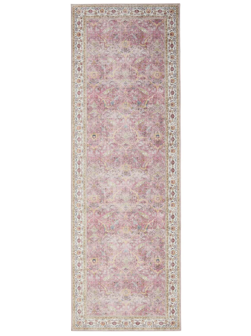 Tapis oriental de couloir rose 80x240 cm
