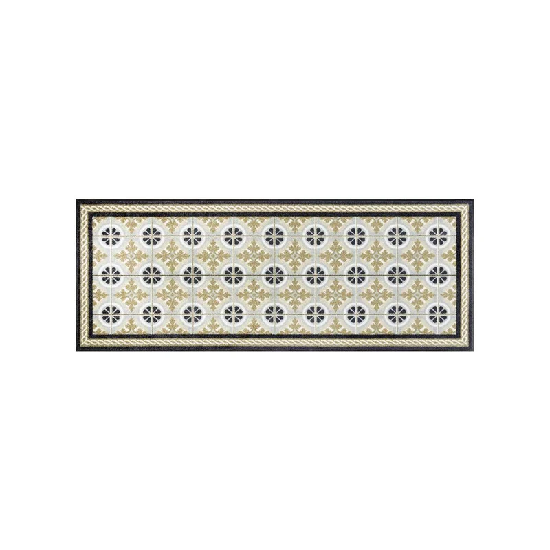 Tapis de Cuisine Beige Carreaux 75x190 cm – Wash + Dry