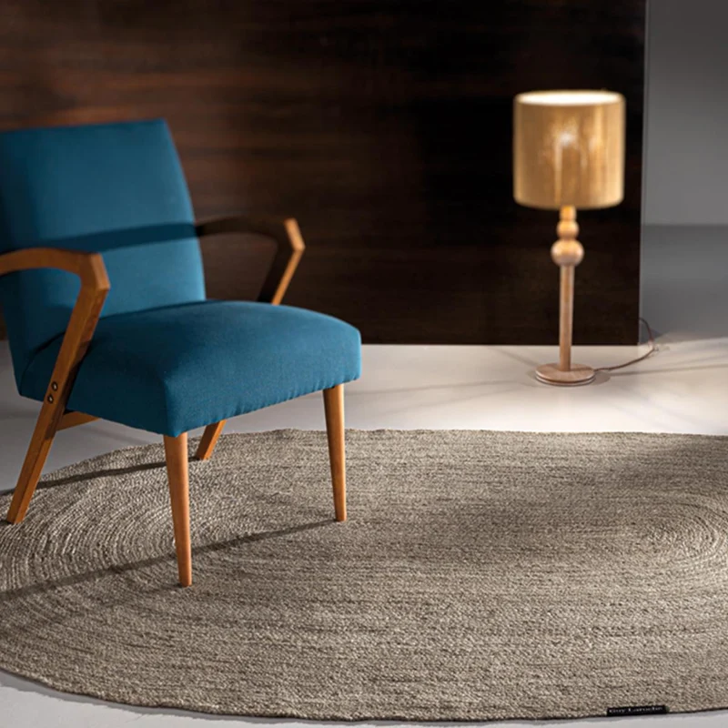 Tapis Kilim Ovale Gris Native en Jute 135x210 cm – Guy Laroche