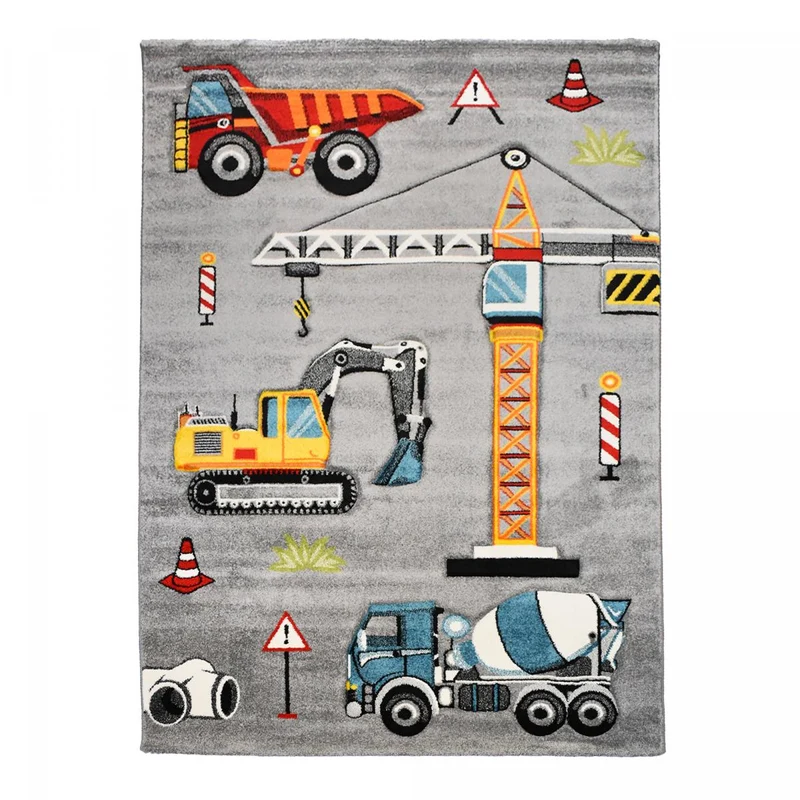 Tapis Enfant Gris Greyroad en Polypropylène 120x170 cm – Royaume du Tapis