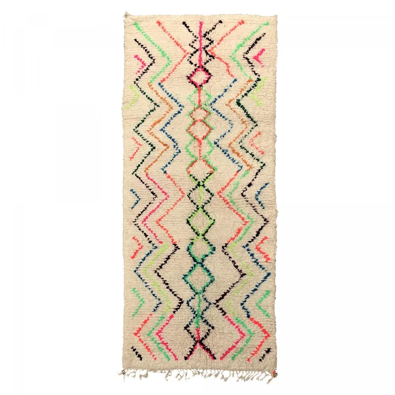 Tapis Berbère Azilal Crème en Laine 120x260 cm – Royaume du Tapis