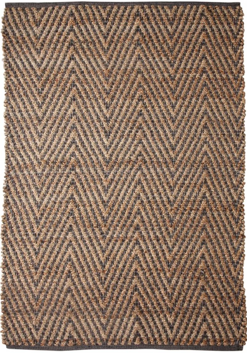 Tapis de salon en jute tissé main CHEVRON