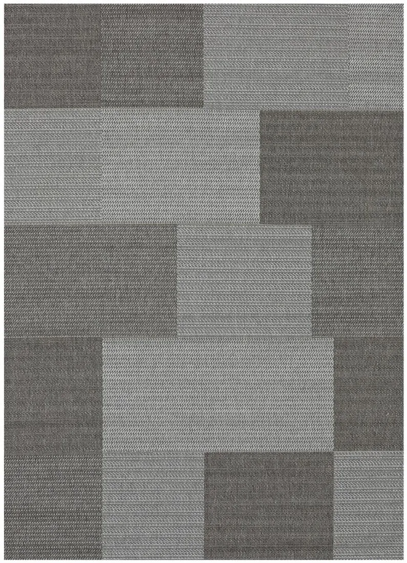 Tapis gris kilim graphique intérieur extérieur OHIO