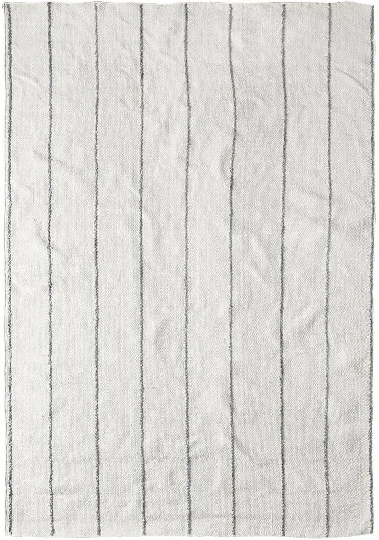 Tapis Gris motif simple en fils de plastique recyclé MOMRE