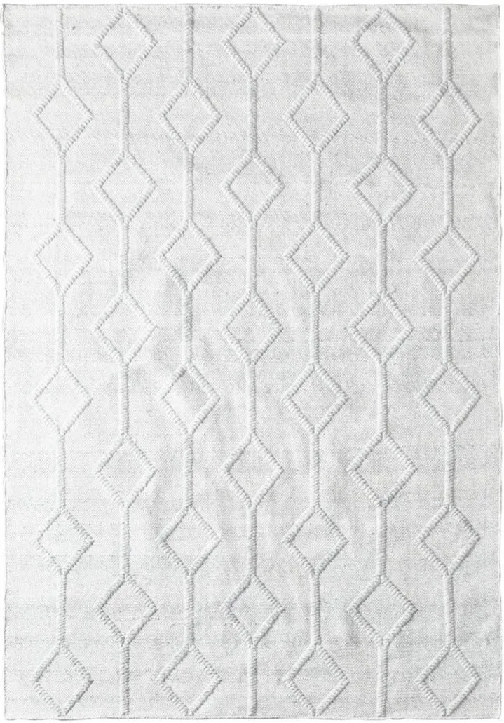 Tapis Blanc écologique en fils de plastique recyclé MOMRE