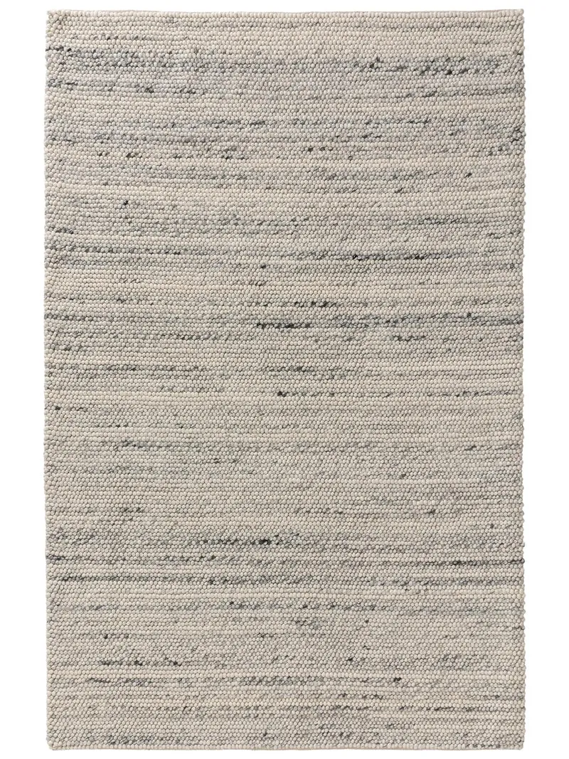 Tapis moderne chiné gris clair en laine 80x150 cm