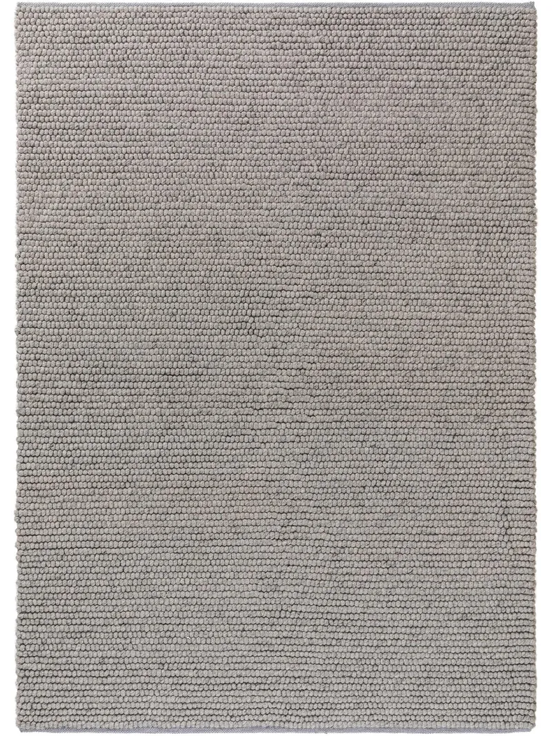 Tapis moderne uni gris en laine 80x150 cm