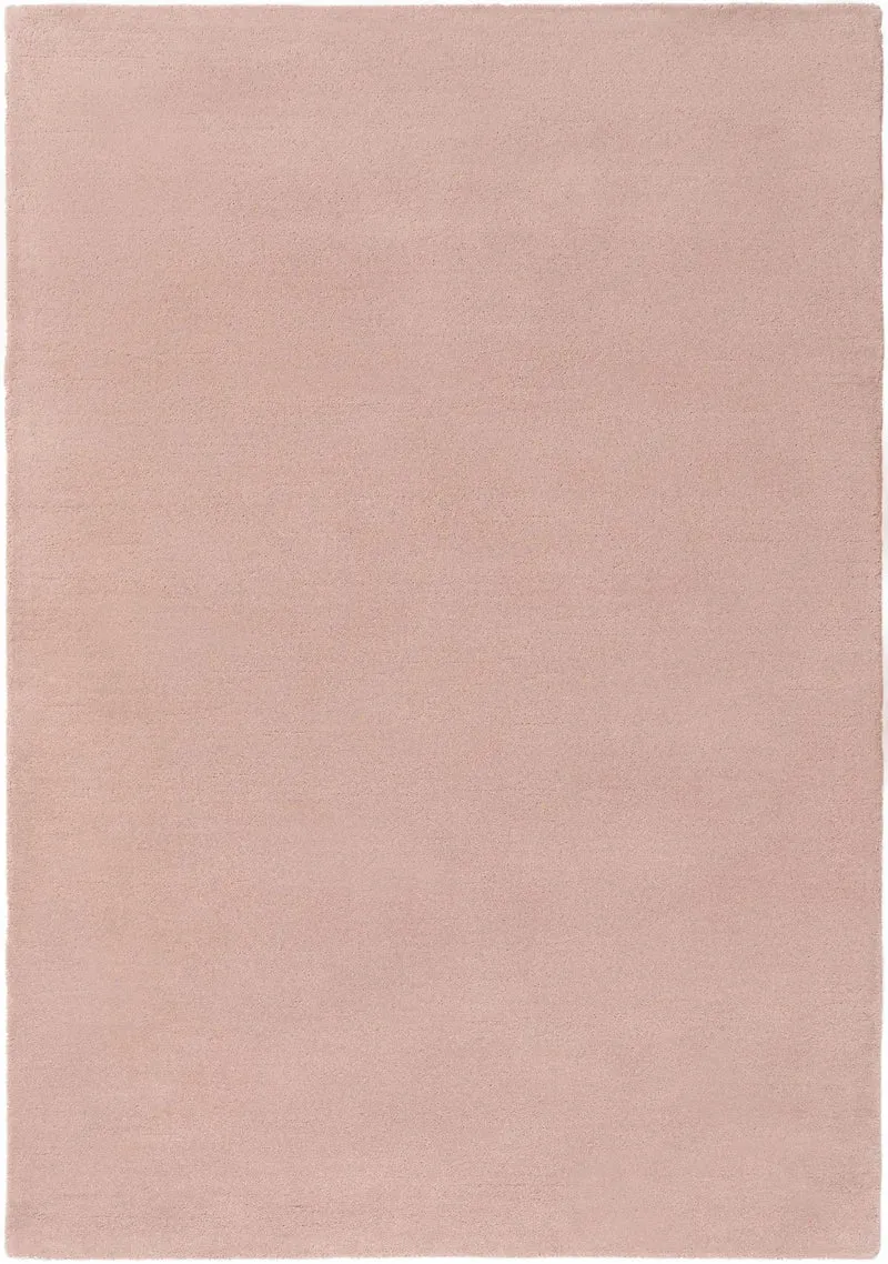 Tapis moderne uni rose en laine 200x300 cm