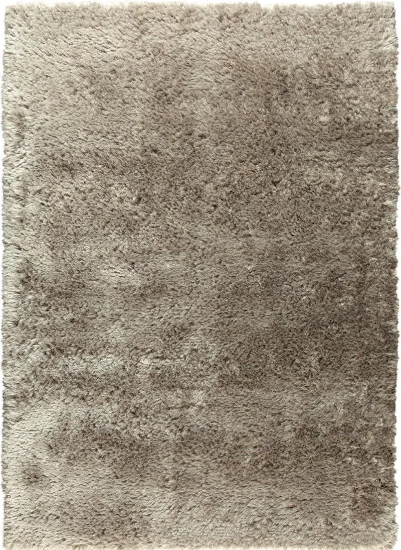 Tapis Shaggy à poils longs tissé main taupe ADORE
