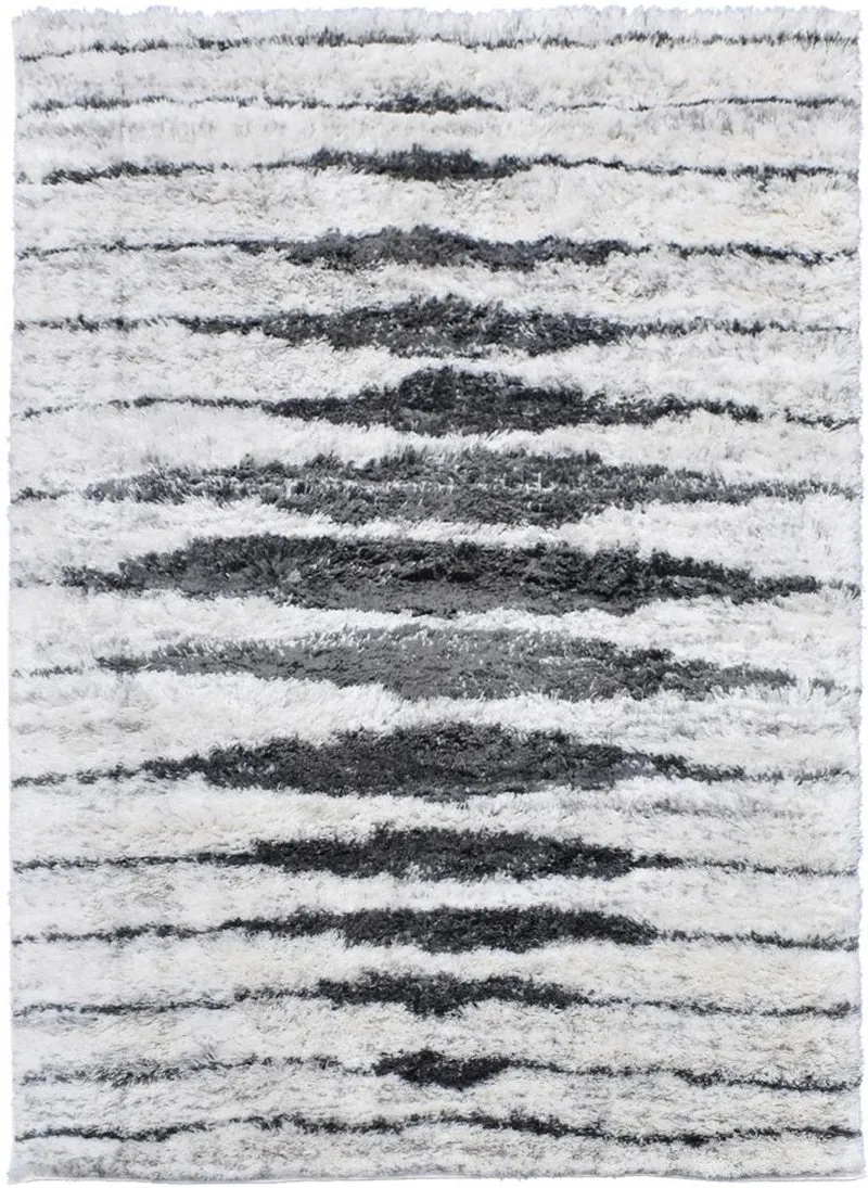 Tapis Shaggy Berbère blanc en polyester EXTRA