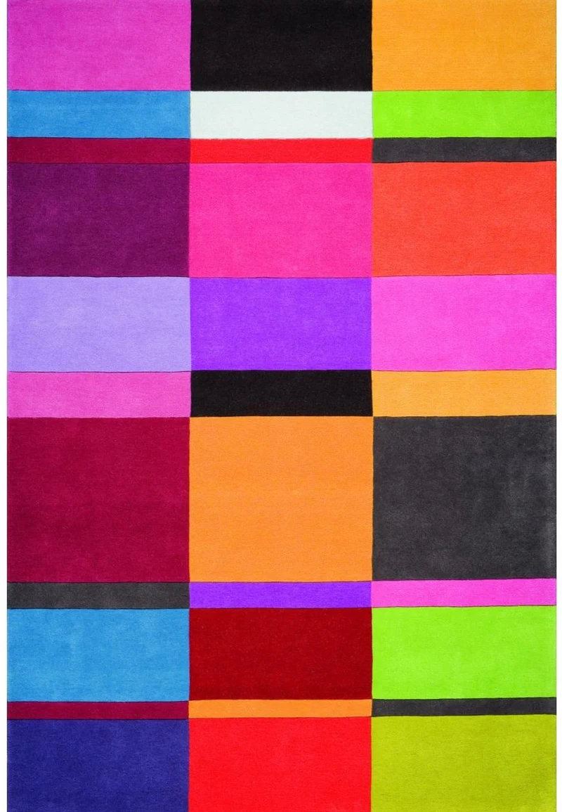 Tapis Graphique Multicolore en laine tufté main LOVE