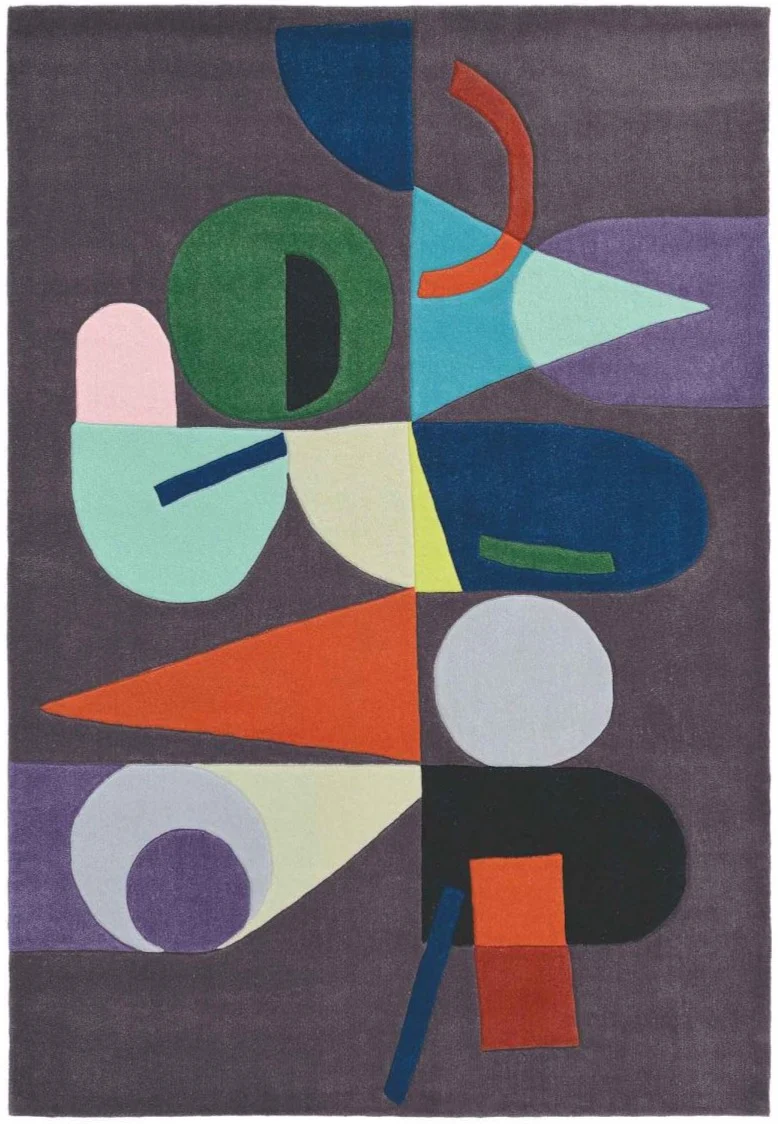 Tapis de salon Graphique multicolore en laine MOONLIGHT