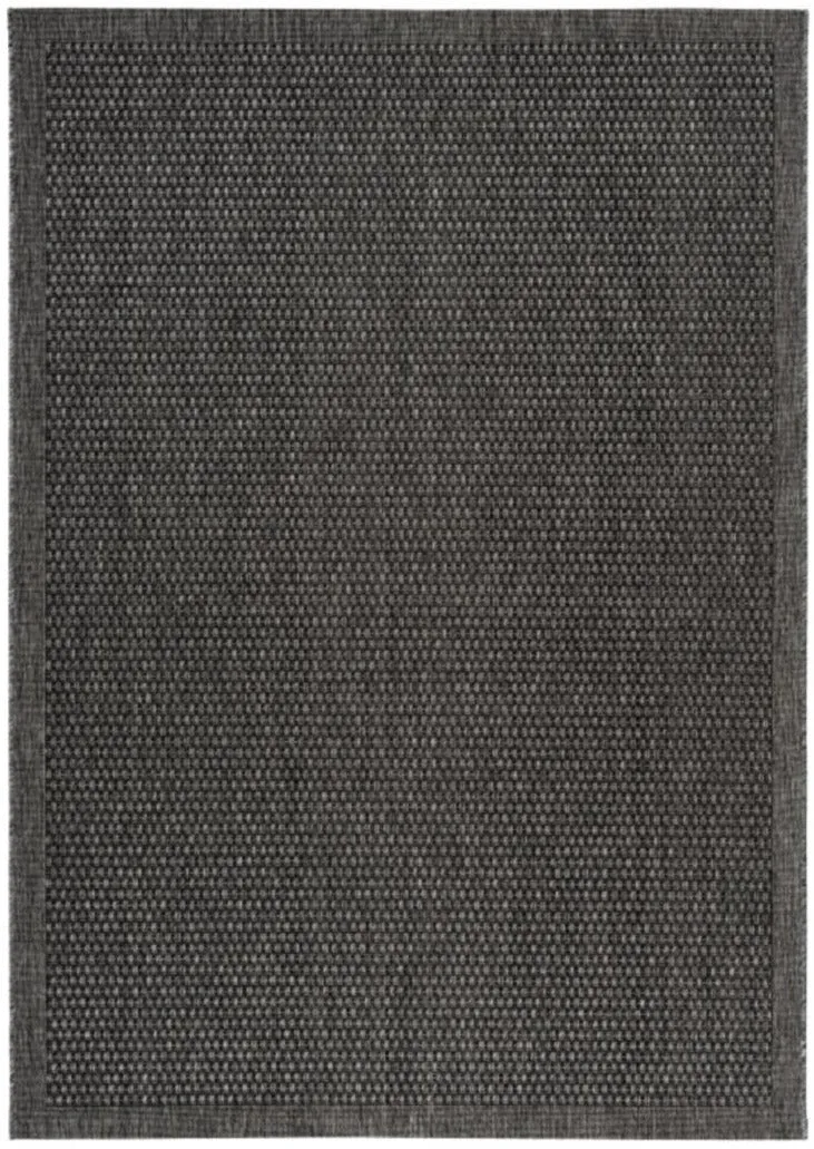 Tapis intérieur extérieur noir uni kilim SUNSAU