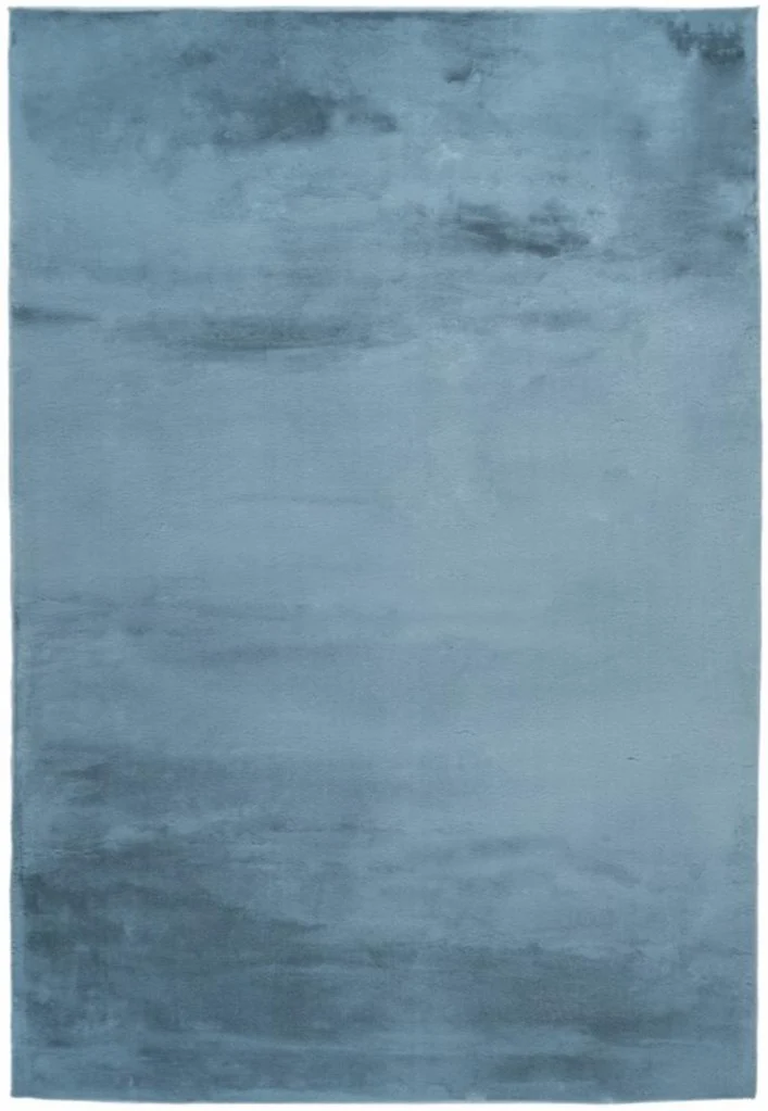 Tapis Bleu uni en polyester ultra doux SUPERSOFT