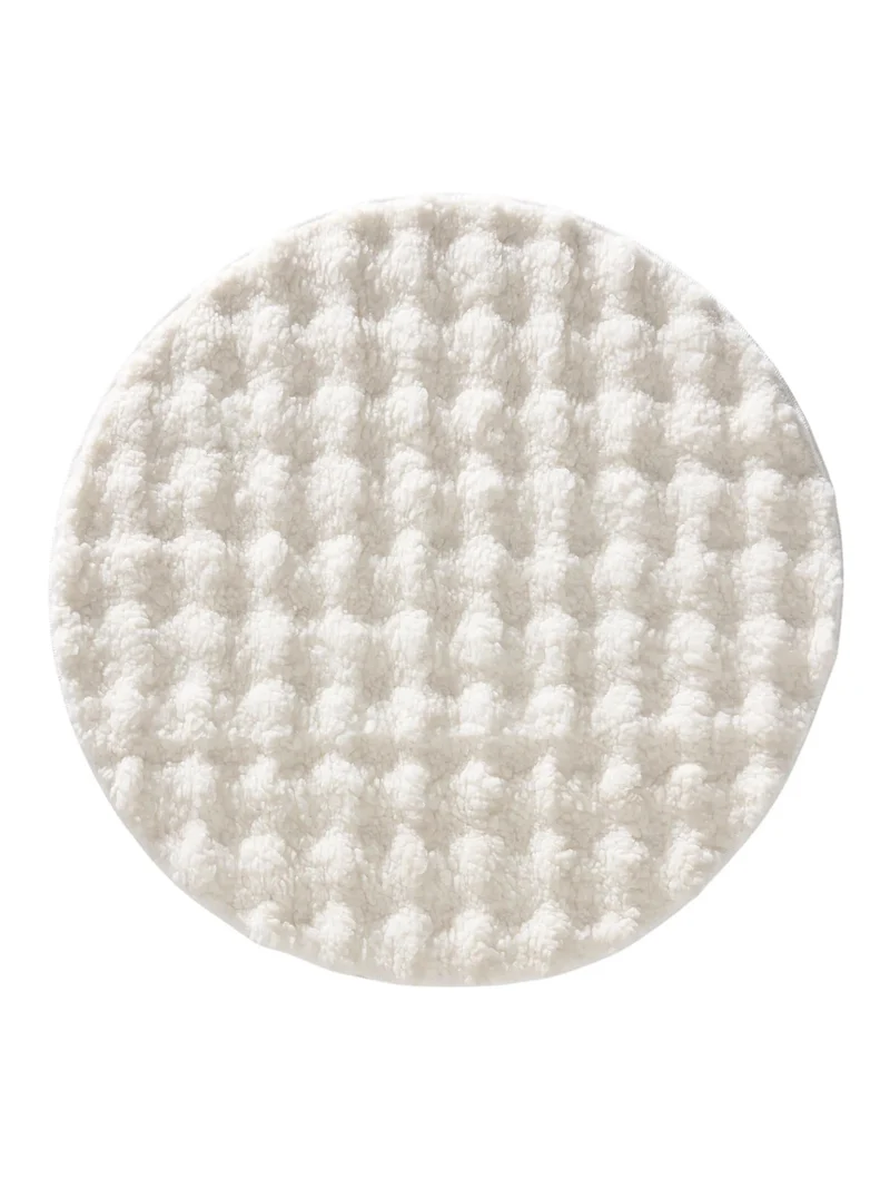 Tapis moderne fluffy rond blanc 80 cm de diamètre