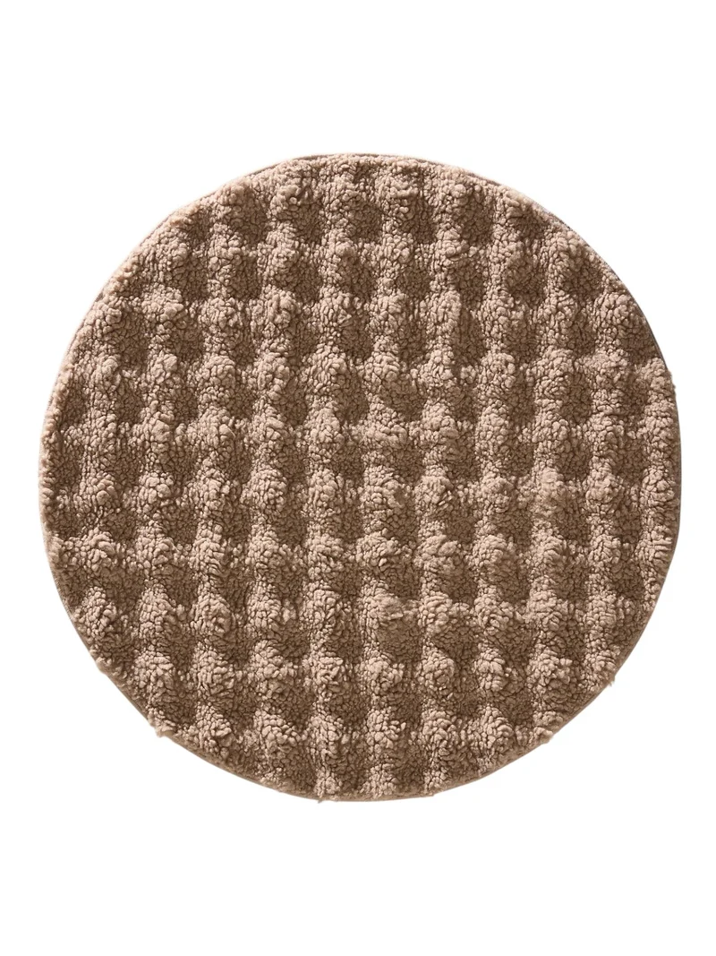 Tapis moderne fluffy rond marron 160 cm de diamètre