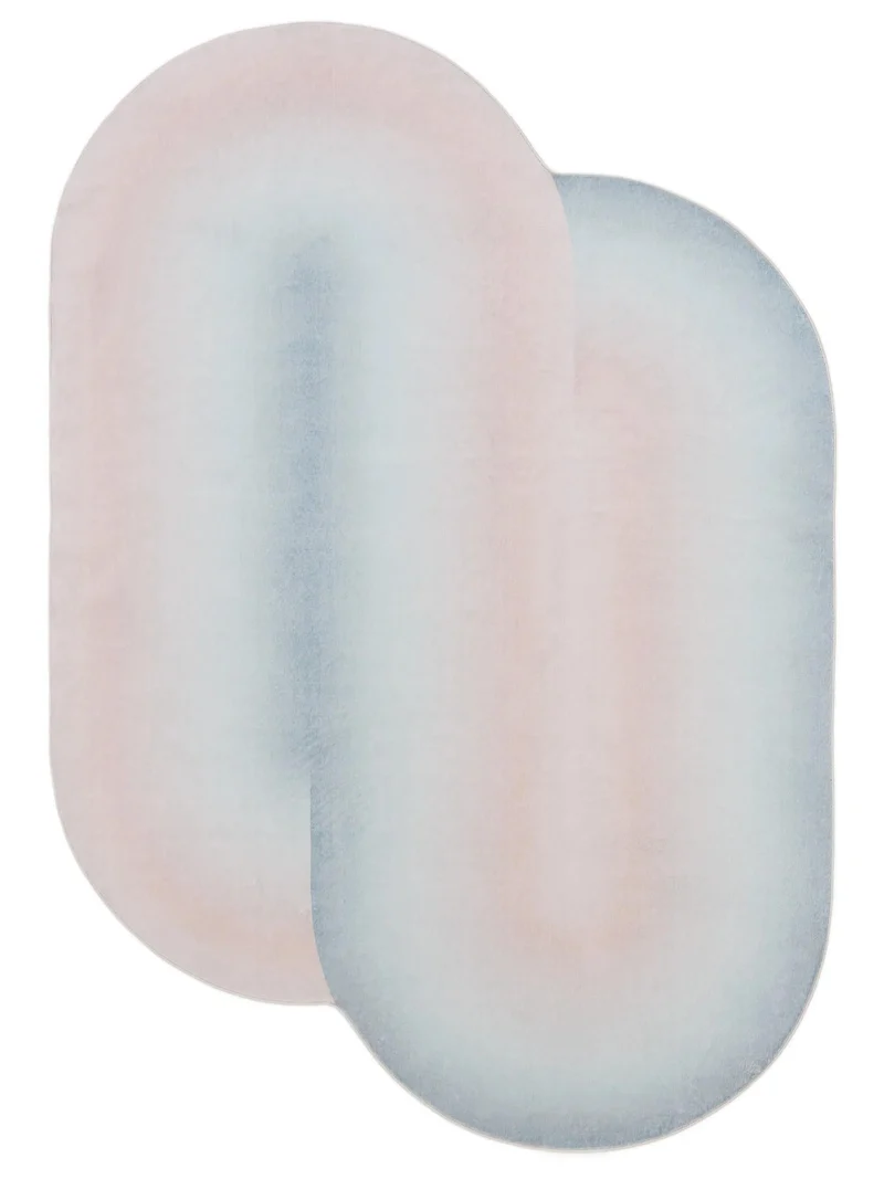 Tapis moderne design bleu et rose 200x300 cm