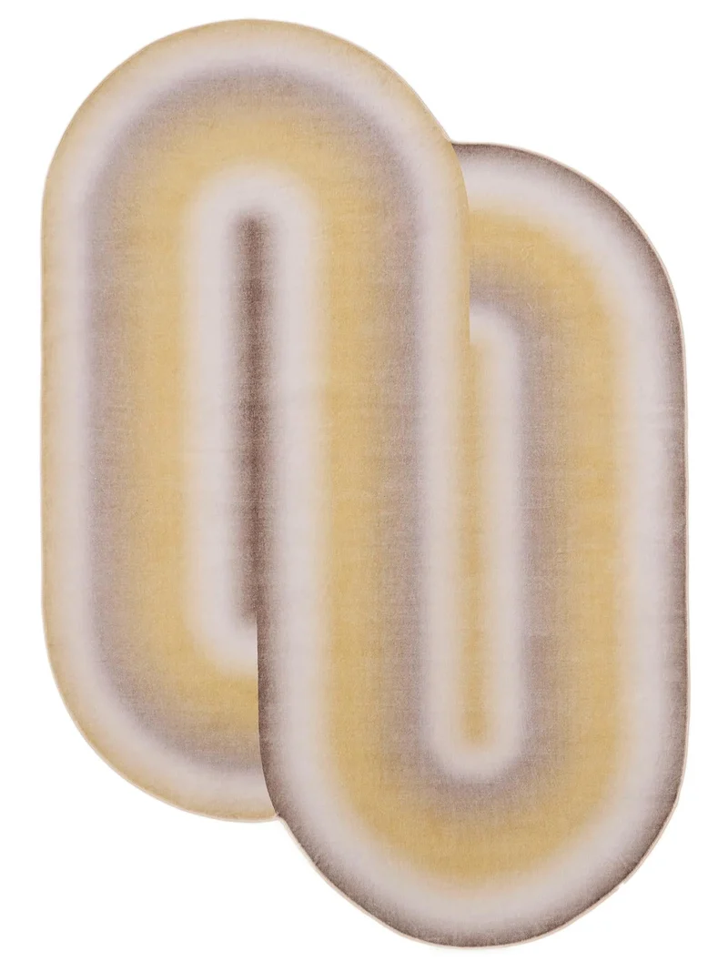 Tapis moderne design jaune et marron 200x300 cm