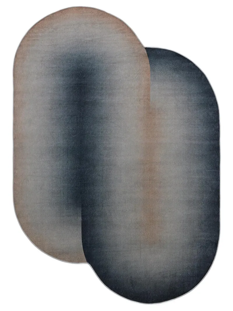 Tapis moderne design marron et bleu nuit 200x300 cm