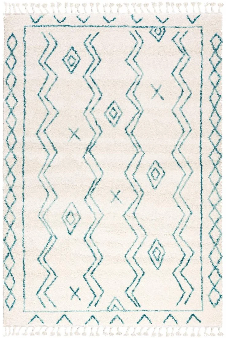 Tapis Bleu inspiration Berbère Oeko TEX MADIDA