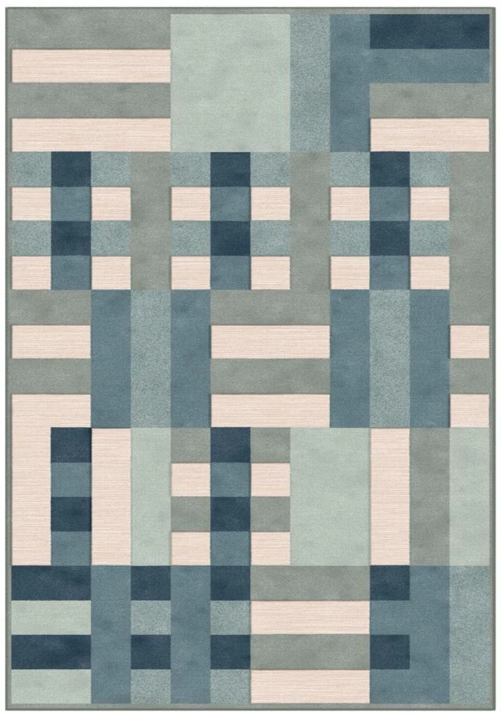 Tapis de Salon Vintage Bleu RETRO