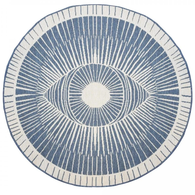 Tapis Rond Bleu réversible Œil COSMIC