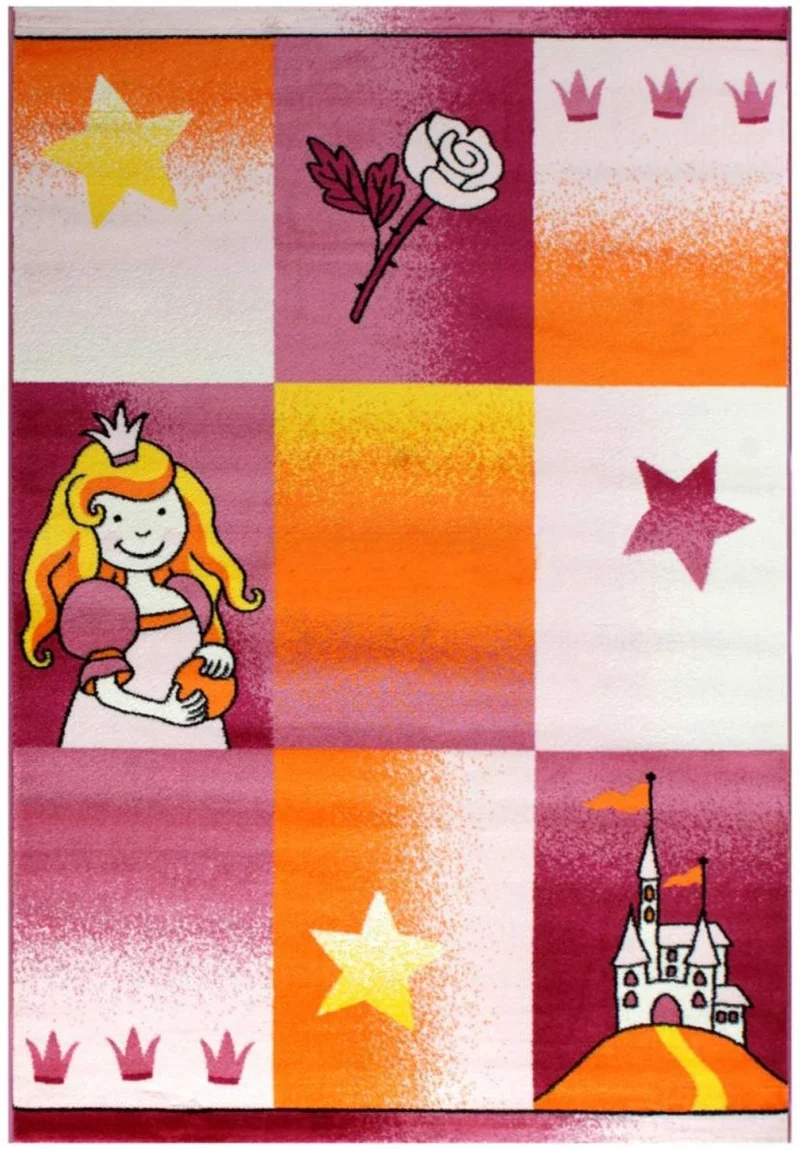 Tapis de Chambre Fille Rose PRINCESSE