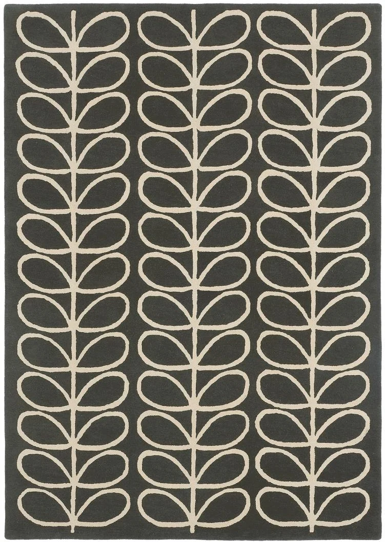 Tapis noir style Moderne en laine tufté main LINEAR